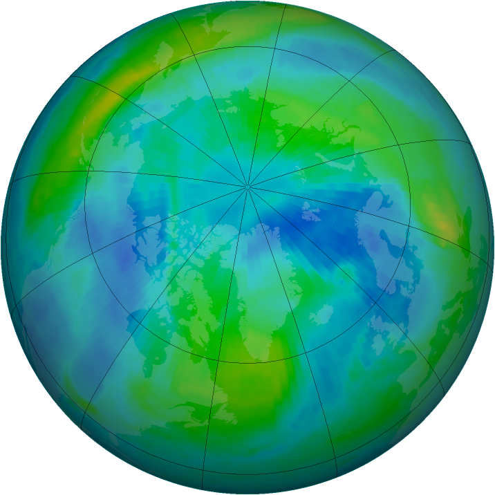 Arctic ozone map for 25 September 1997